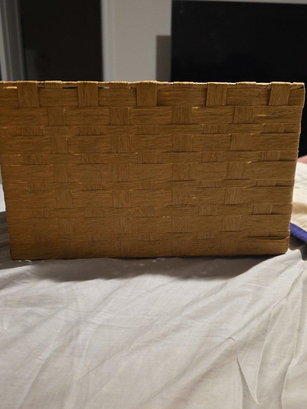 Woven Accent Storage Basket - Tan